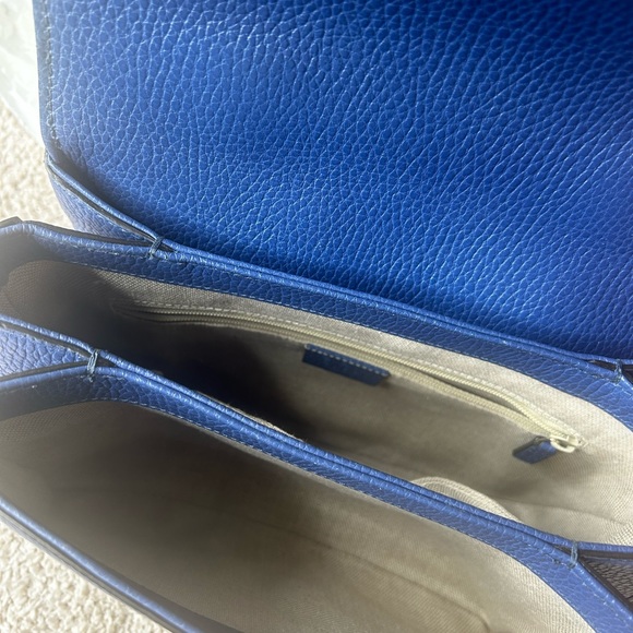 Blue Gucci interlocking gg with top handle shoulder bag gold hardware - Picture 2 of 9
